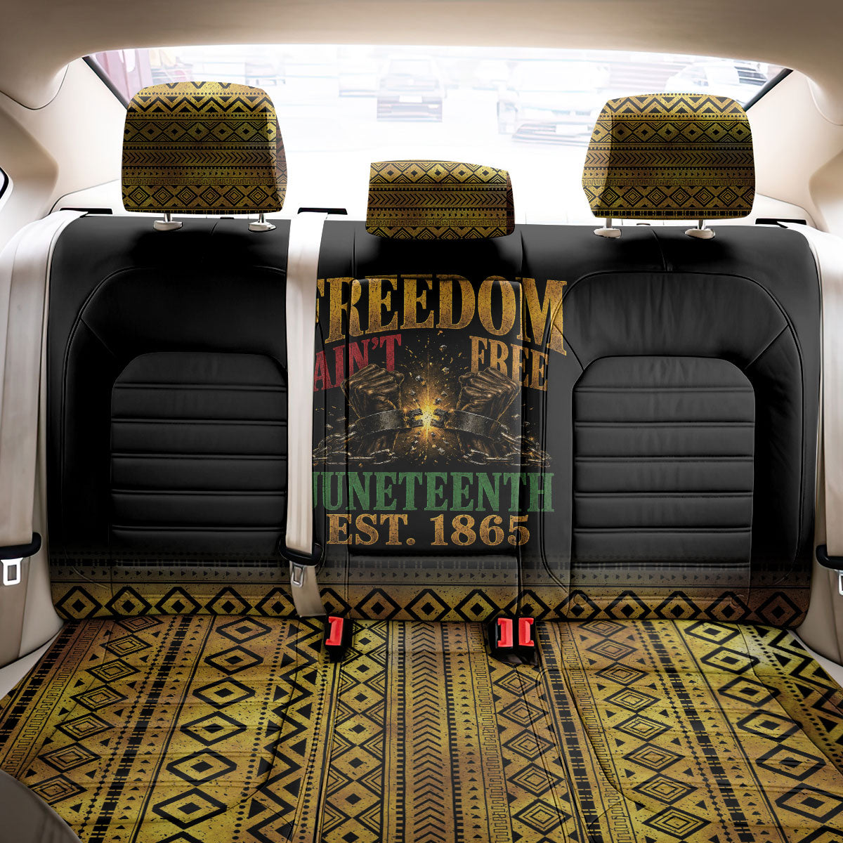Juneteenth 1865 Back Car Seat Cover Freedom Ain't Free