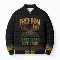 Juneteenth 1865 Bomber Puffer Jacket Freedom Ain't Free