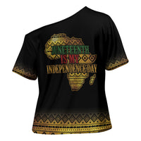 Juneteenth 1865 Cross Shoulder Shirt Freedom Ain't Free