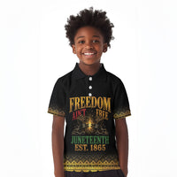 Juneteenth 1865 Kid Polo Shirt Freedom Ain't Free