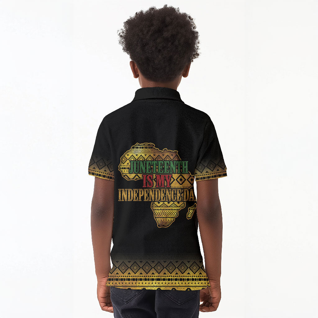 Juneteenth 1865 Kid Polo Shirt Freedom Ain't Free