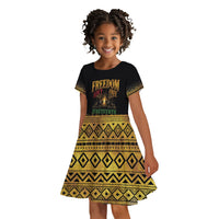 Juneteenth 1865 Kid Short Sleeve Dress Freedom Ain't Free