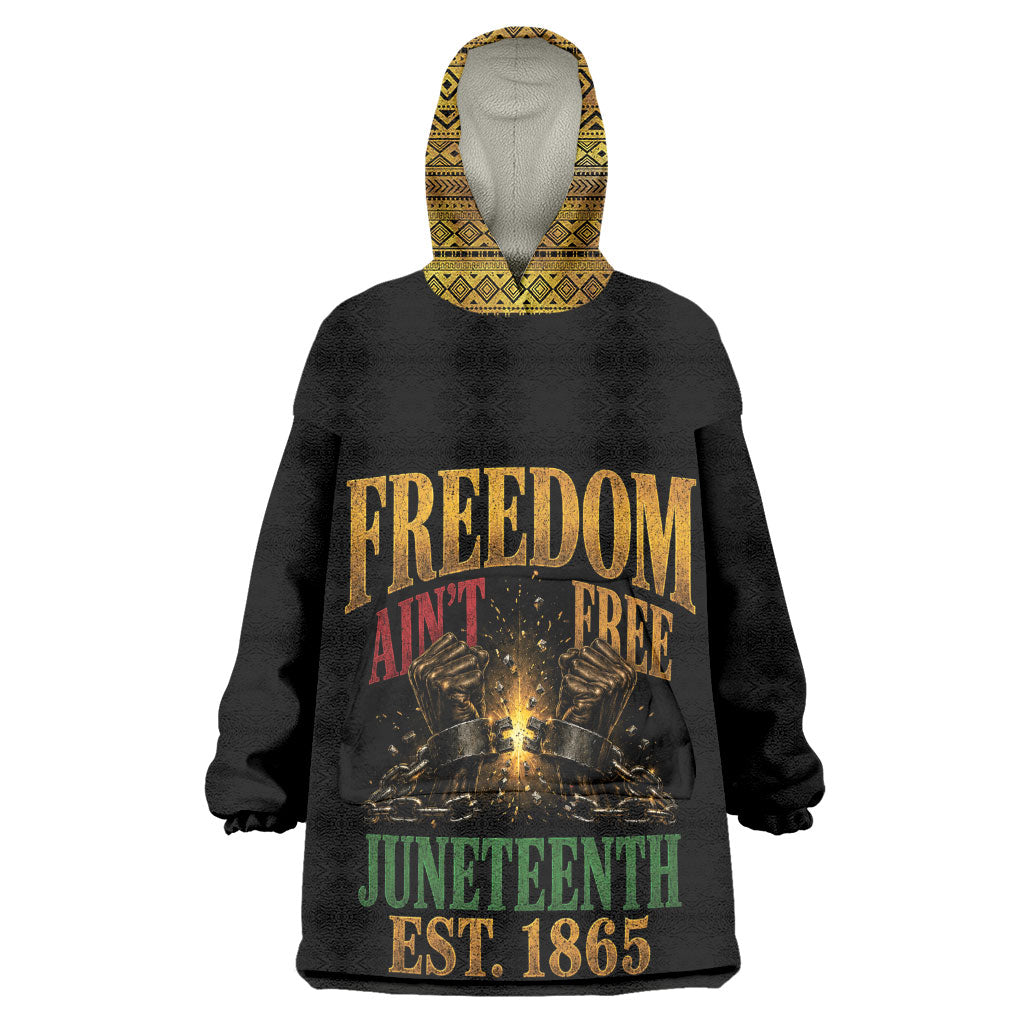 Juneteenth 1865 Kid Wearable Blanket Hoodie Freedom Ain't Free