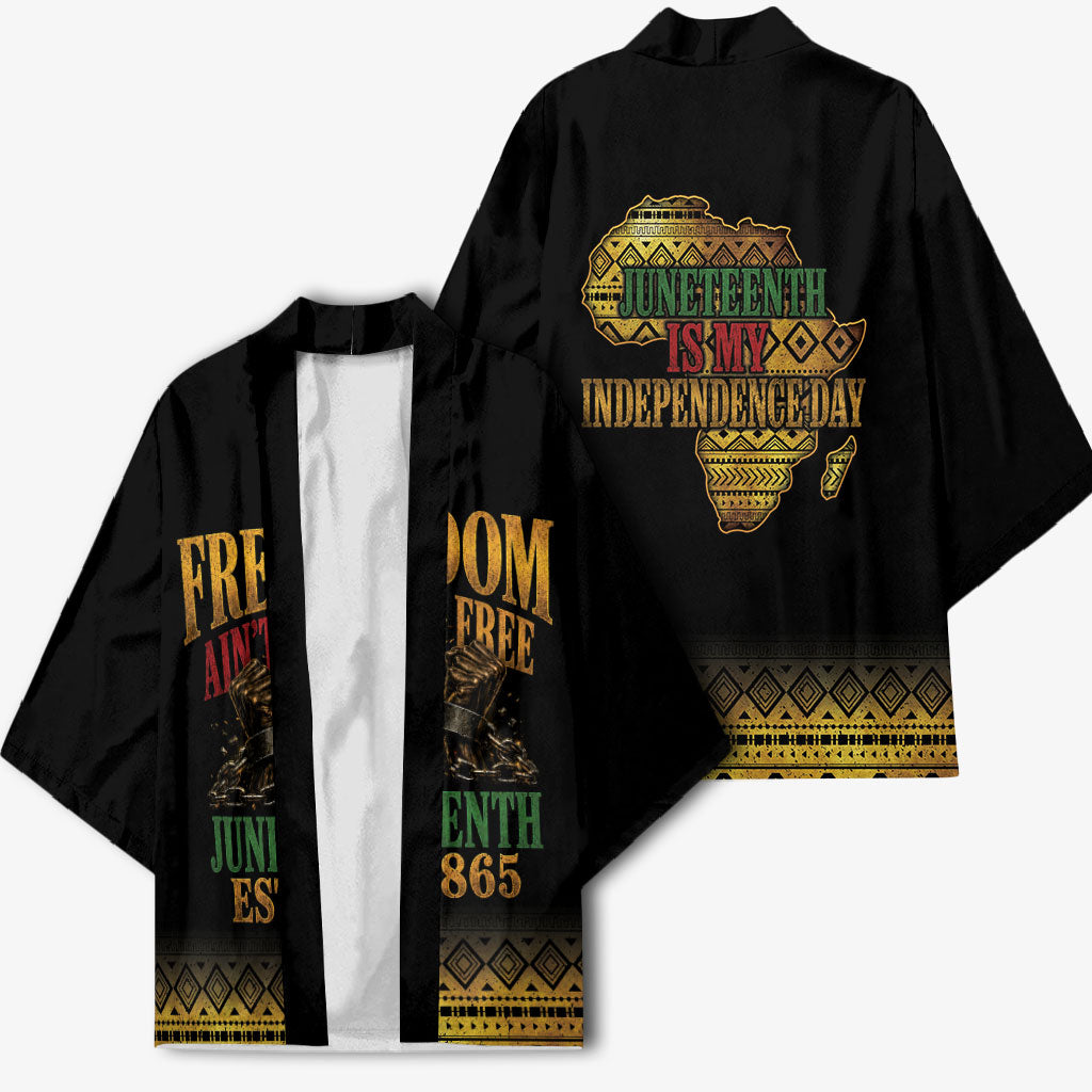 Juneteenth 1865 Kimono Freedom Ain't Free