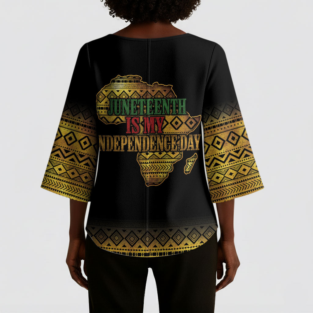 Juneteenth 1865 Kimono Sleeve Blouse Freedom Ain't Free
