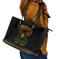 Juneteenth 1865 Leather Tote Bag Freedom Ain't Free