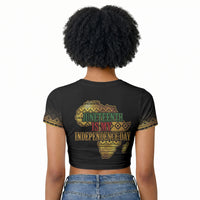 Juneteenth 1865 Raglan Cropped T shirt Freedom Ain't Free