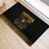 Juneteenth 1865 Rubber Doormat Freedom Ain't Free
