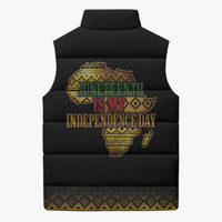 Juneteenth 1865 Sleeveless Puffer Jacket Freedom Ain't Free