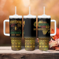 Juneteenth 1865 Tumbler With Handle Freedom Ain't Free