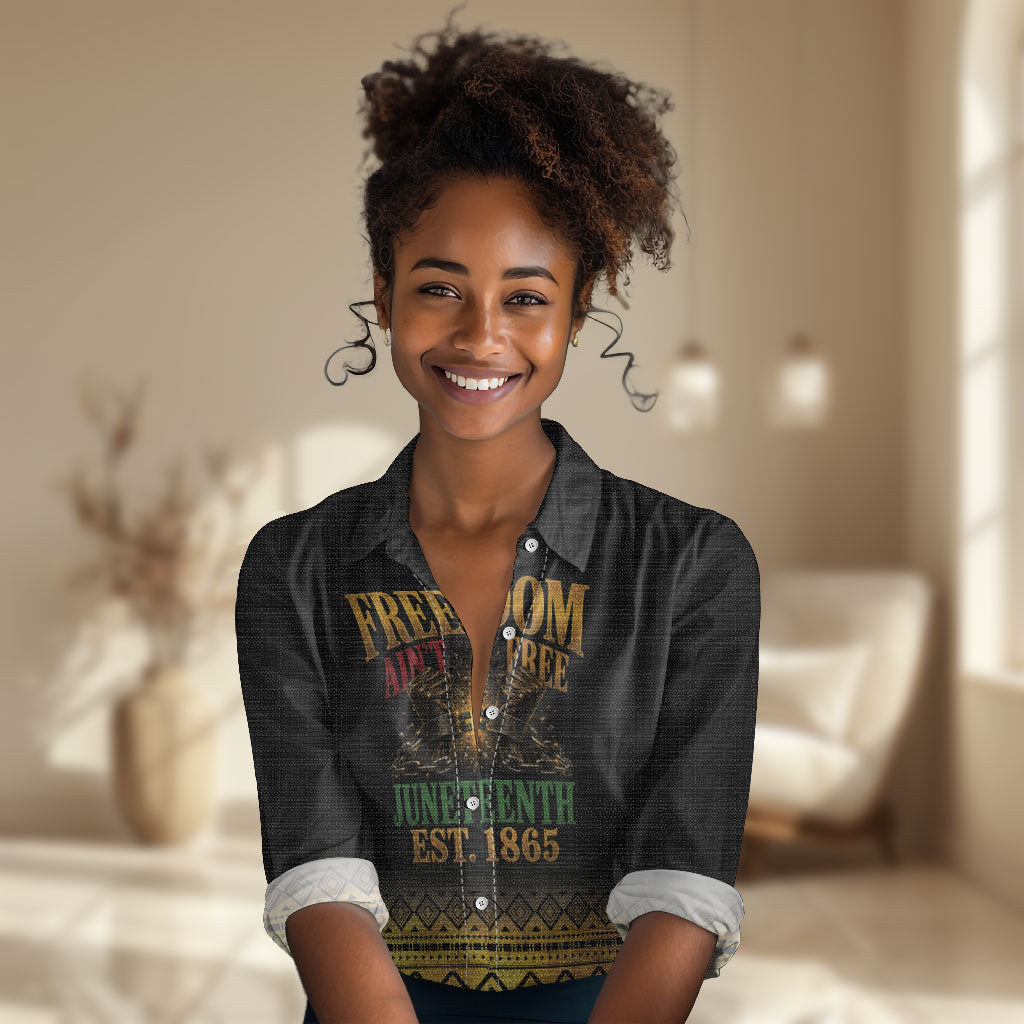 Juneteenth 1865 Women Casual Shirt Freedom Ain't Free