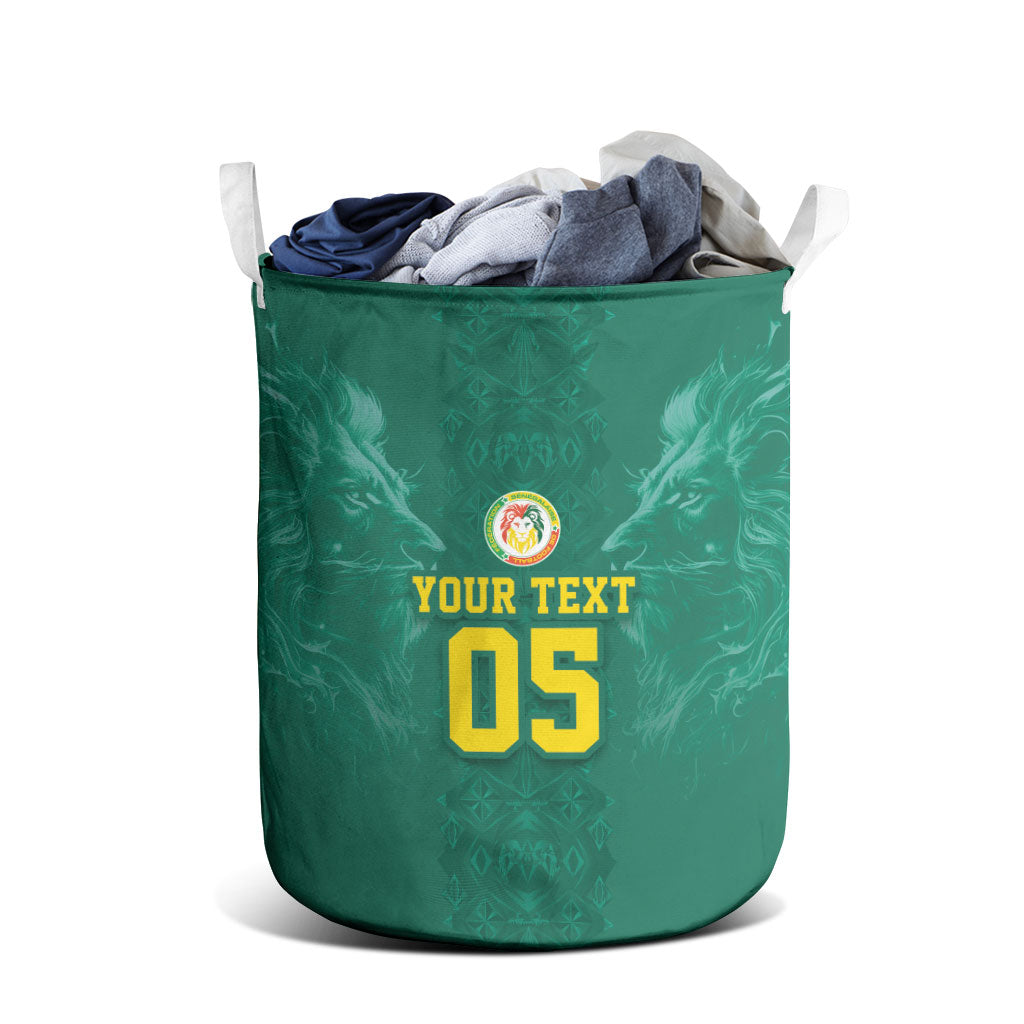 Custom Senegal Football Laundry Basket Lions Of Teranga Sporty Style