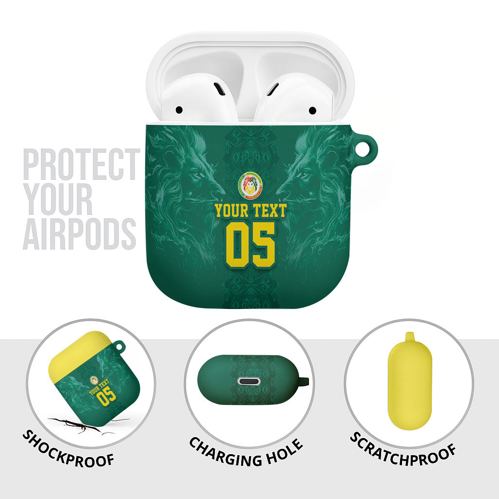 Custom Senegal Football AirPods Case Lions Of Teranga Sporty Style
