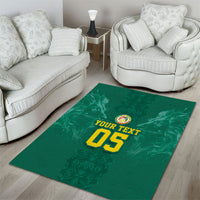 Custom Senegal Football Area Rug Lions Of Teranga Sporty Style