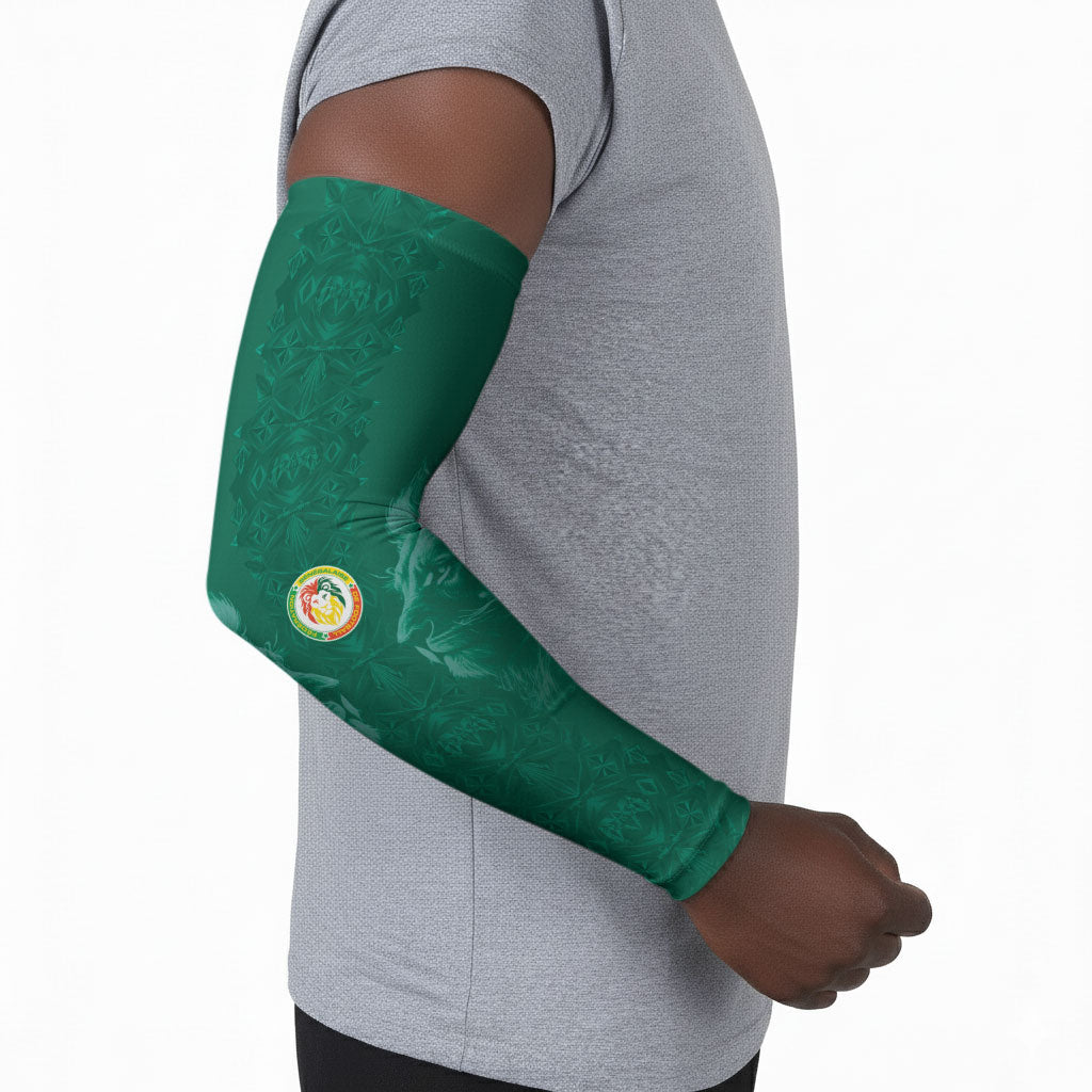 Custom Senegal Football Arm Sleeves Lions Of Teranga Sporty Style