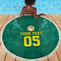 Custom Senegal Football Beach Blanket Lions Of Teranga Sporty Style