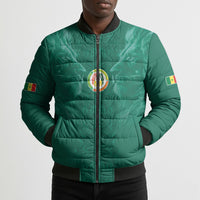 Custom Senegal Football Bomber Puffer Jacket Lions Of Teranga Sporty Style
