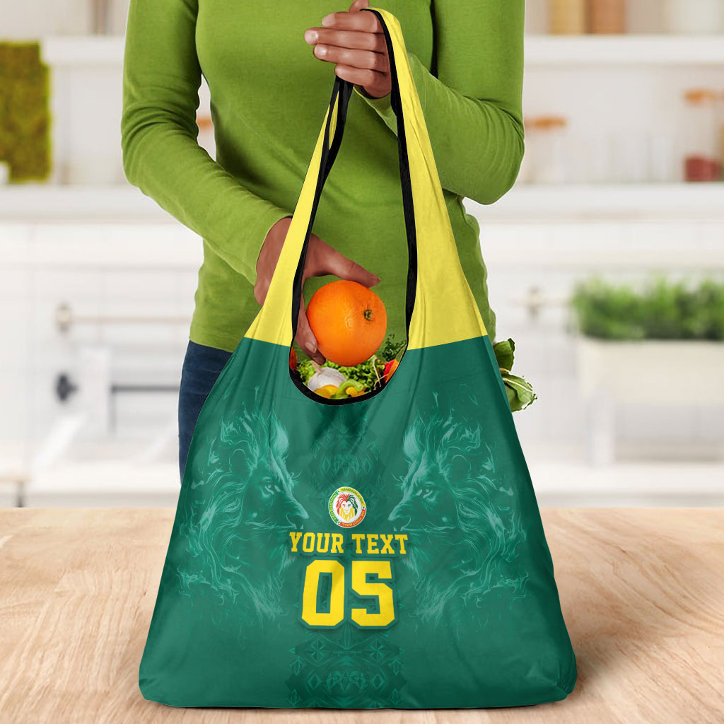 Custom Senegal Football Grocery Bag Lions Of Teranga Sporty Style
