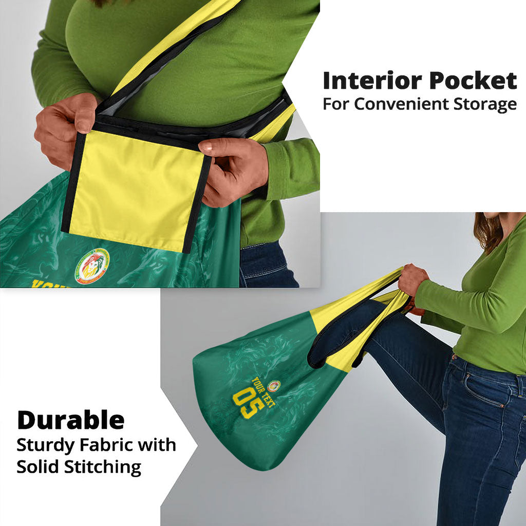 Custom Senegal Football Grocery Bag Lions Of Teranga Sporty Style