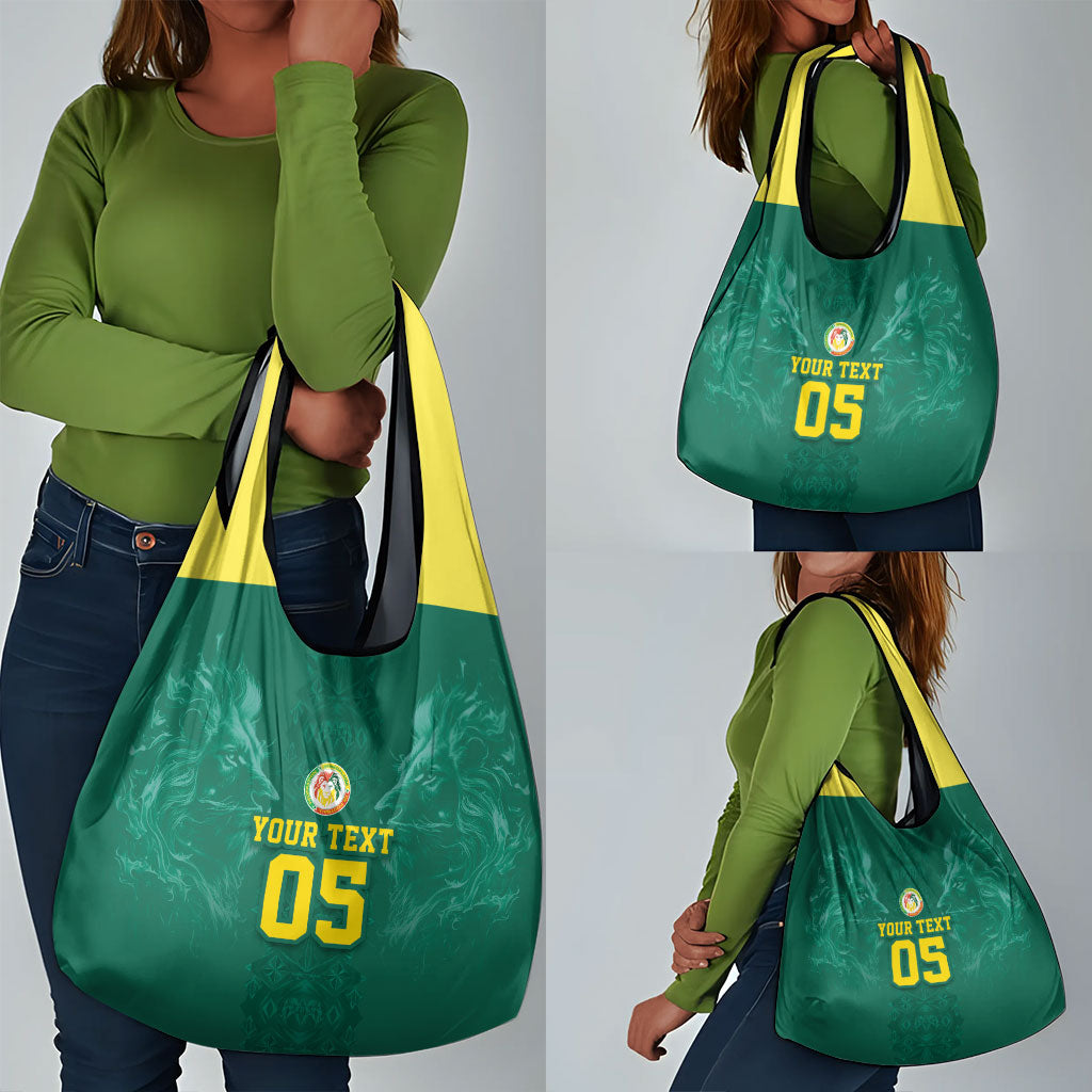 Custom Senegal Football Grocery Bag Lions Of Teranga Sporty Style