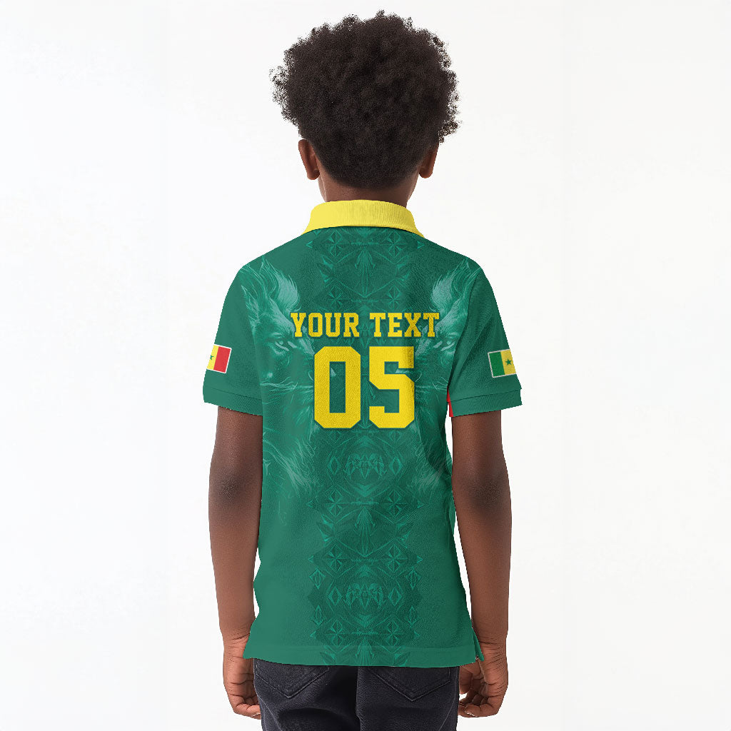 Custom Senegal Football Kid Polo Shirt Lions Of Teranga Sporty Style
