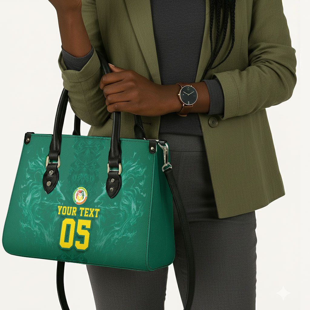 Custom Senegal Football Leather Bag Lions Of Teranga Sporty Style
