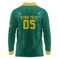Custom Senegal Football Long Sleeve Polo Shirt Lions Of Teranga Sporty Style