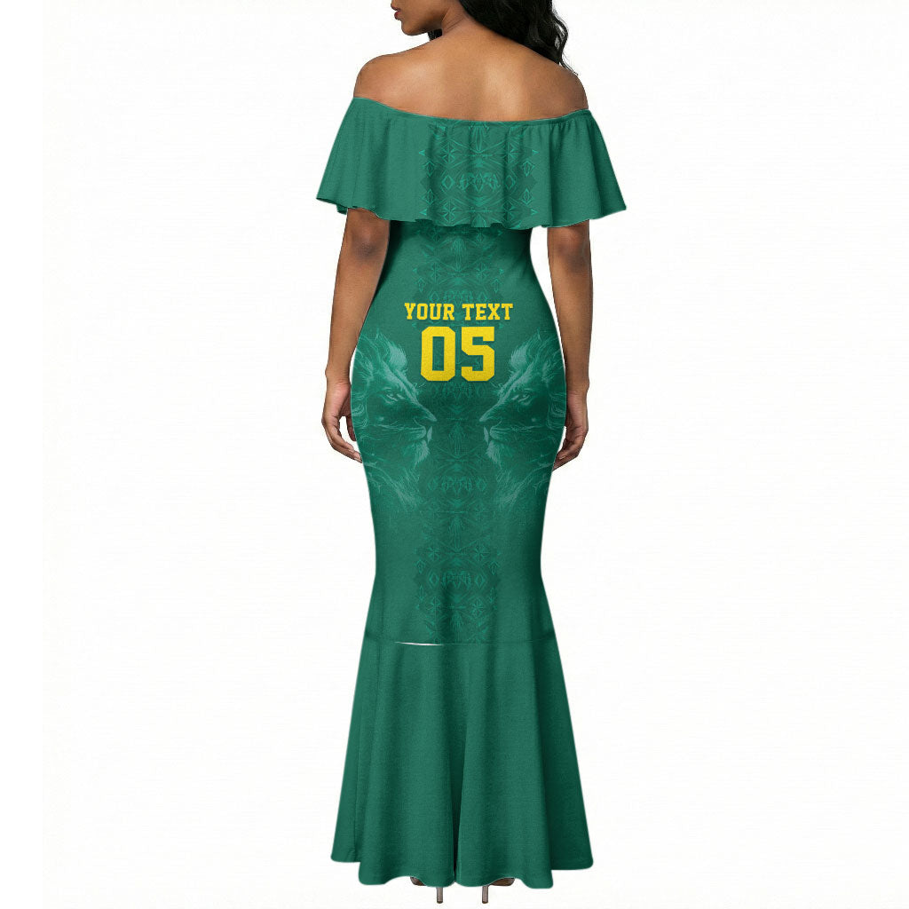 Custom Senegal Football Mermaid Dress Lions Of Teranga Sporty Style