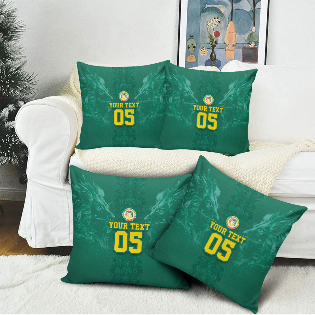 Custom Senegal Football Pillow Cover Lions Of Teranga Sporty Style