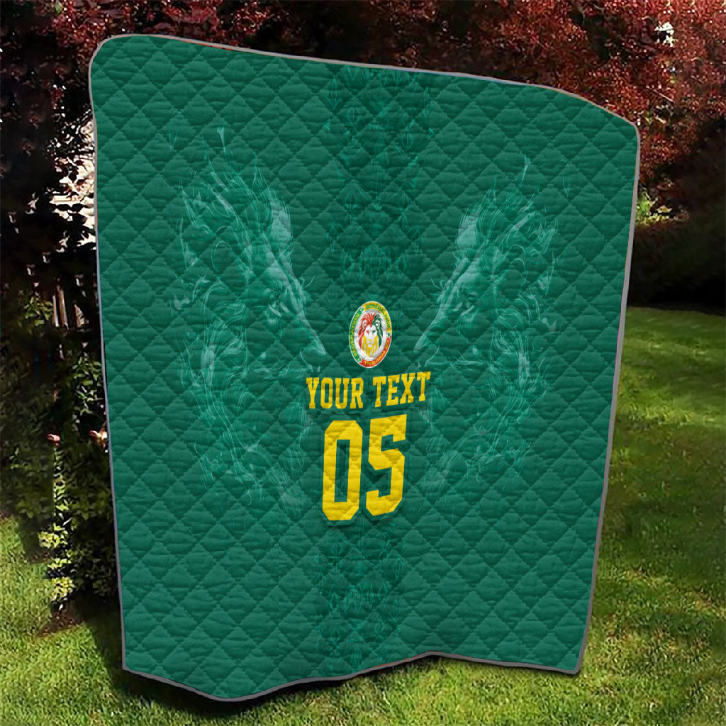 Custom Senegal Football Quilt Lions Of Teranga Sporty Style