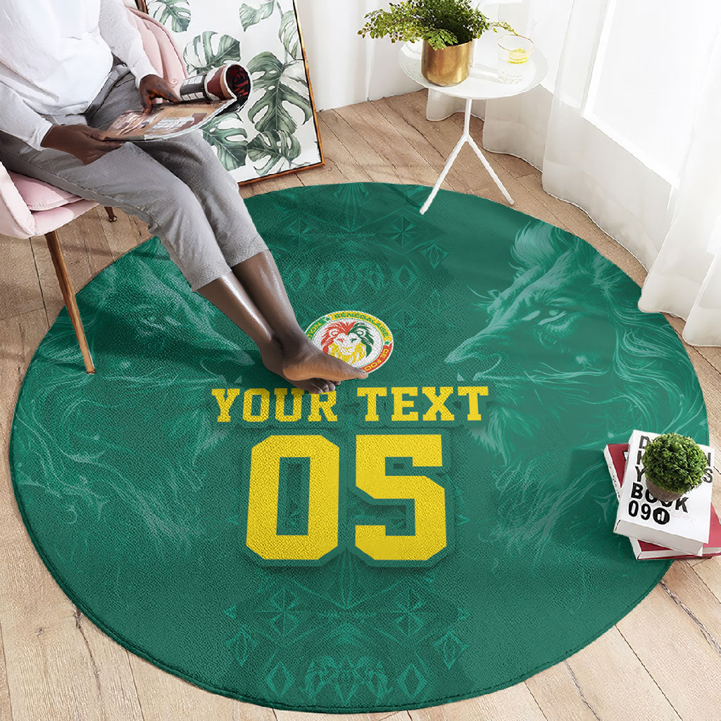 Custom Senegal Football Round Carpet Lions Of Teranga Sporty Style
