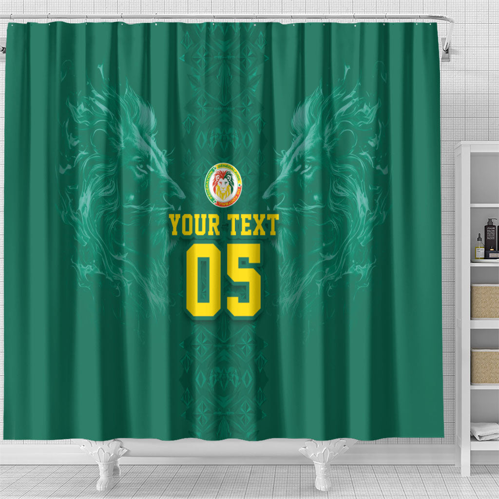 Custom Senegal Football Shower Curtain Lions Of Teranga Sporty Style