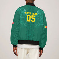 Custom Senegal Football Sleeve Zip Bomber Jacket Lions Of Teranga Sporty Style