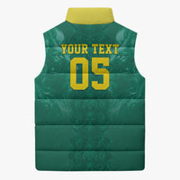 Custom Senegal Football Sleeveless Puffer Jacket Lions Of Teranga Sporty Style