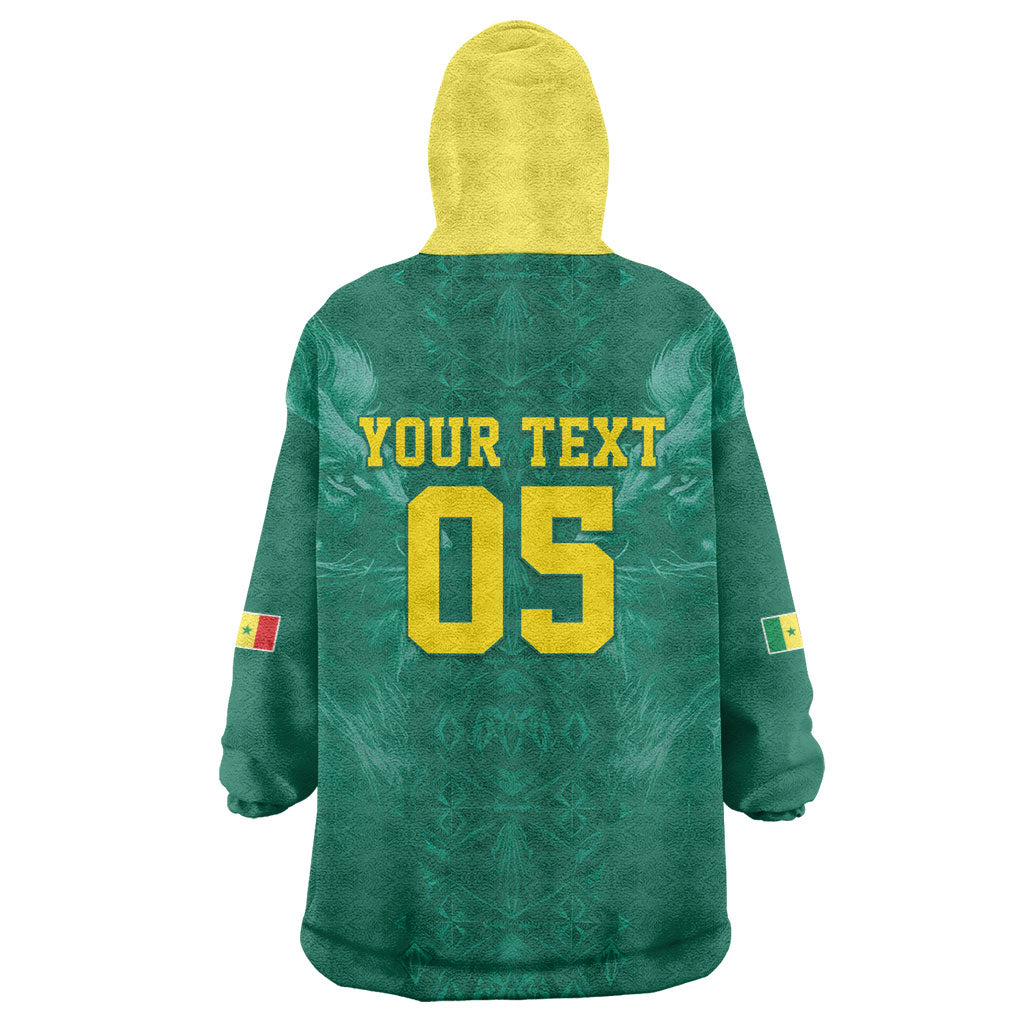 Custom Senegal Football Wearable Blanket Hoodie Lions Of Teranga Sporty Style