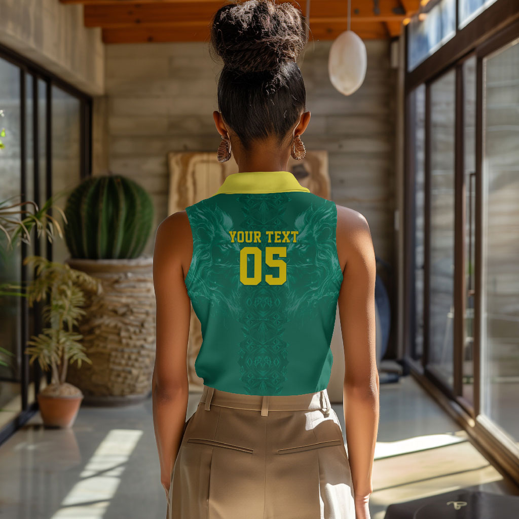 Custom Senegal Football Women Sleeveless Polo Shirt Lions Of Teranga Sporty Style