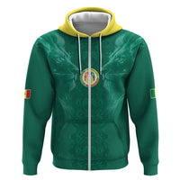 Custom Senegal Football Zip Hoodie Lions Of Teranga Sporty Style
