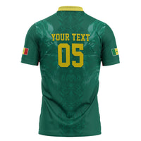 Custom Senegal Football Zipper Polo Shirt Lions Of Teranga Sporty Style