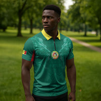 Custom Senegal Football Zipper Polo Shirt Lions Of Teranga Sporty Style