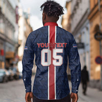 Custom Vozinha Goalkeeper Hero Cabo Verde Football 2026 Long Sleeve Button Shirt