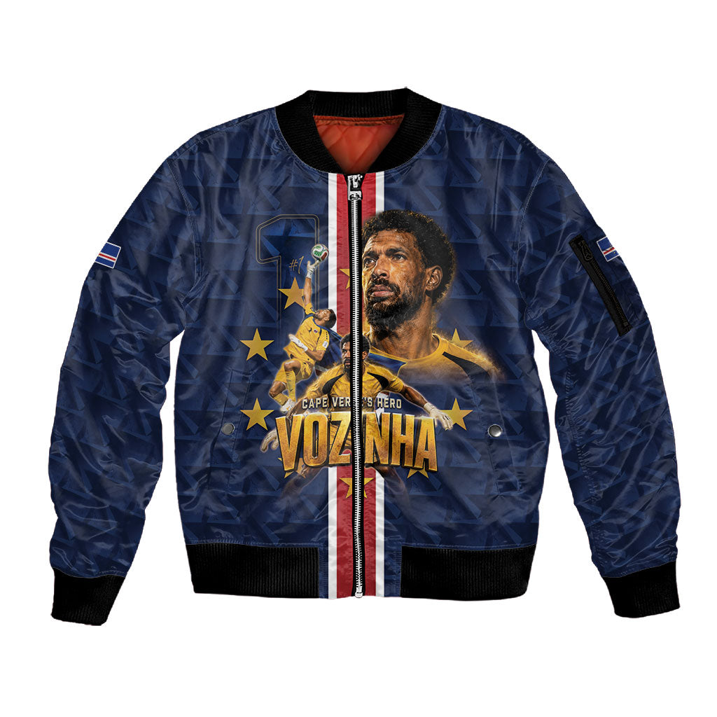 Custom Vozinha Goalkeeper Hero Cabo Verde Football 2026 Sleeve Zip Bomber Jacket