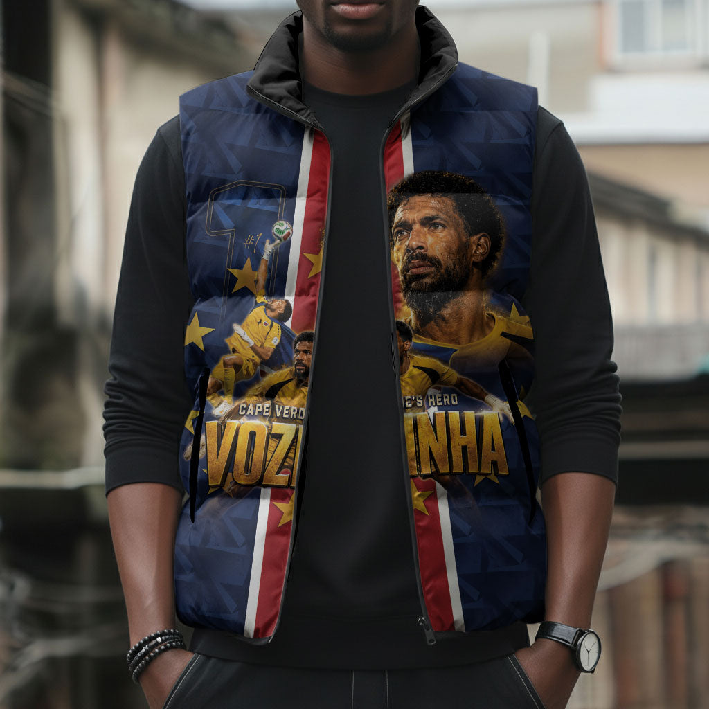 Custom Vozinha Goalkeeper Hero Cabo Verde Football 2026 Sleeveless Puffer Jacket