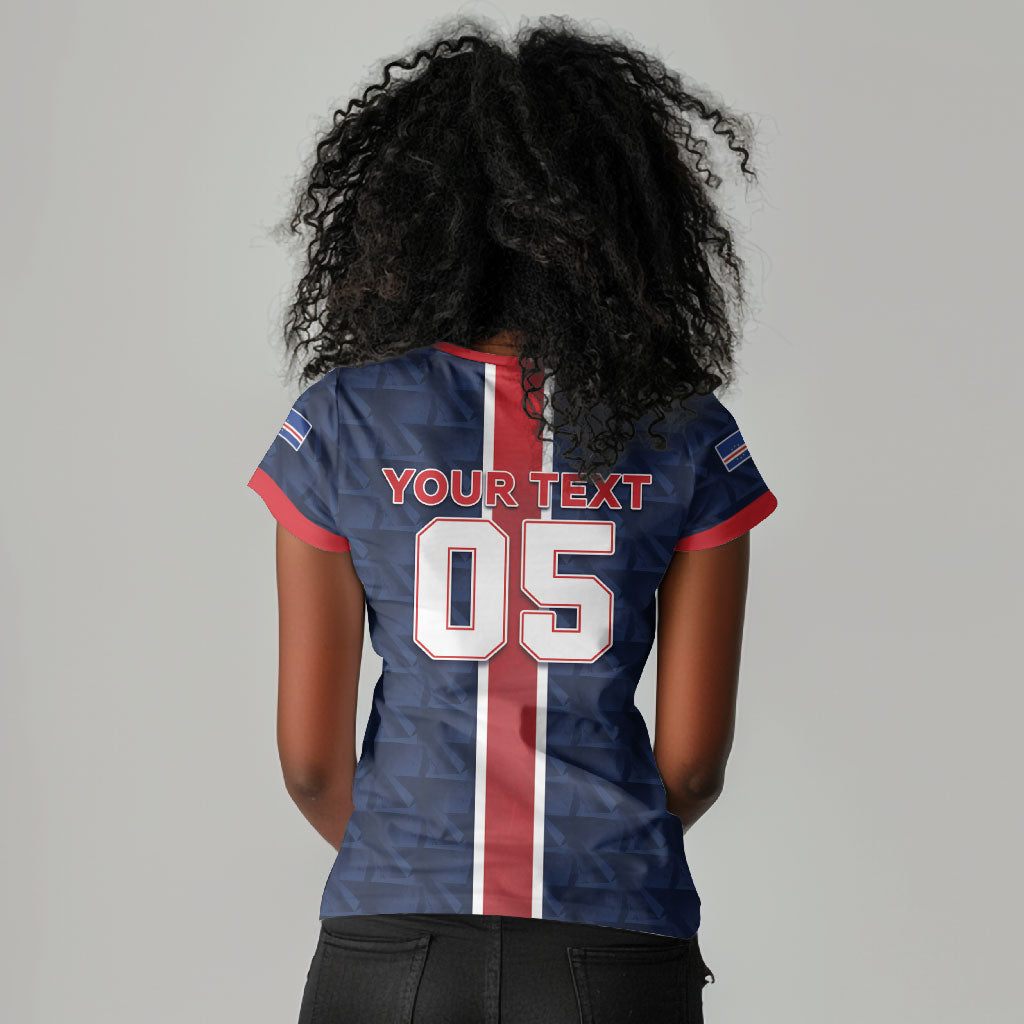 Custom Vozinha Goalkeeper Hero Cabo Verde Football 2026 Women V-Neck T-Shirt