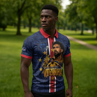 Custom Vozinha Goalkeeper Hero Cabo Verde Football 2026 Zipper Polo Shirt