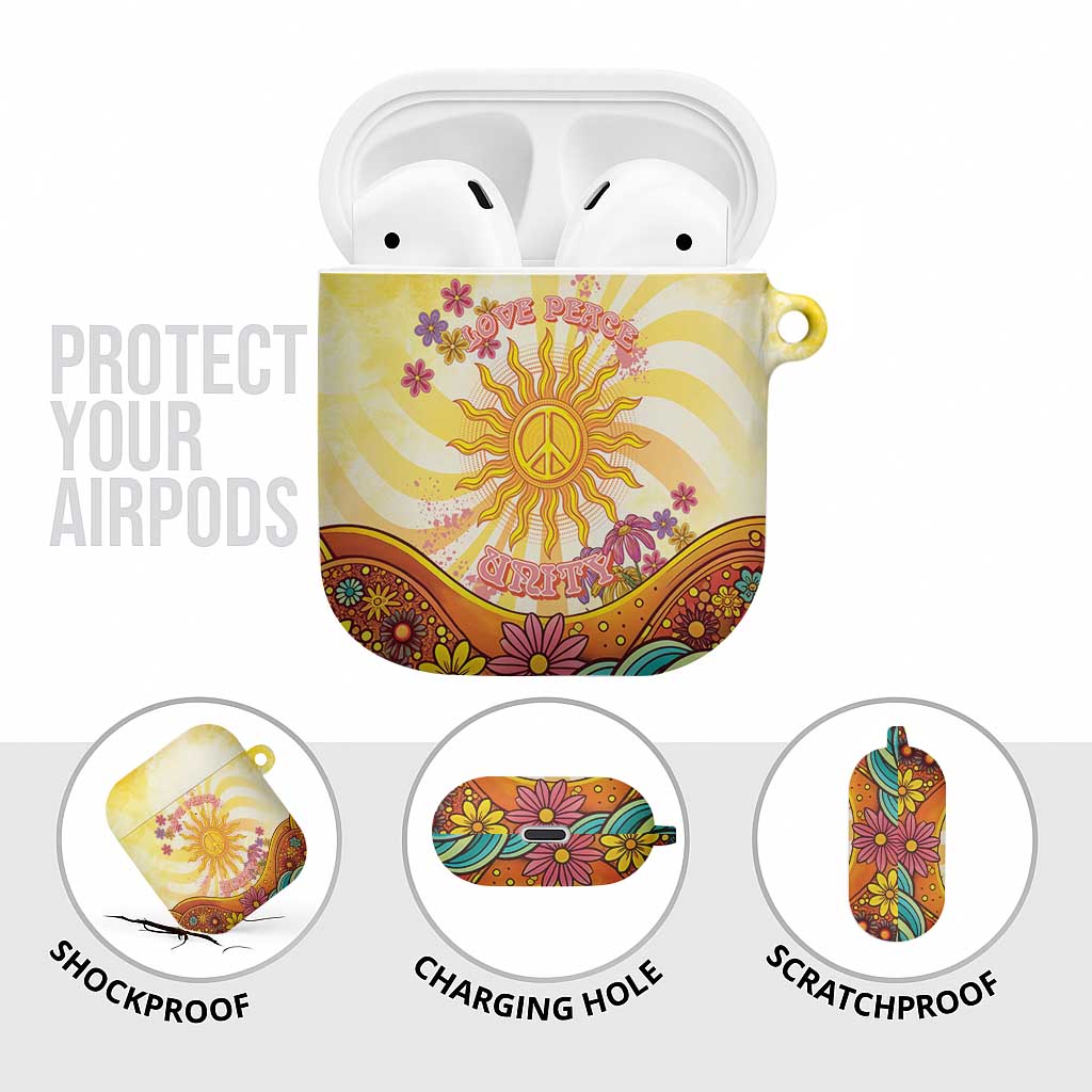 Love Peace Unity AirPods Case Hippie Soul Sunflower - Wonder Print Shop