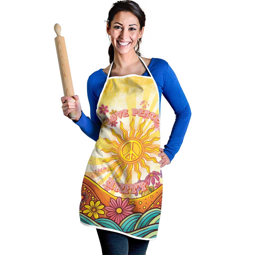 Love Peace Unity Apron Hippie Soul Sunflower - Wonder Print Shop
