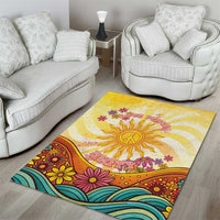 Love Peace Unity Area Rug Hippie Soul Sunflower - Wonder Print Shop