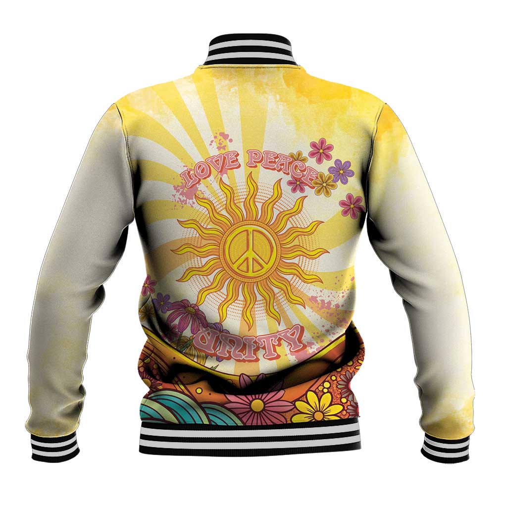 Love Peace Unity Baseball Jacket Hippie Soul Sunflower - Wonder Print Shop