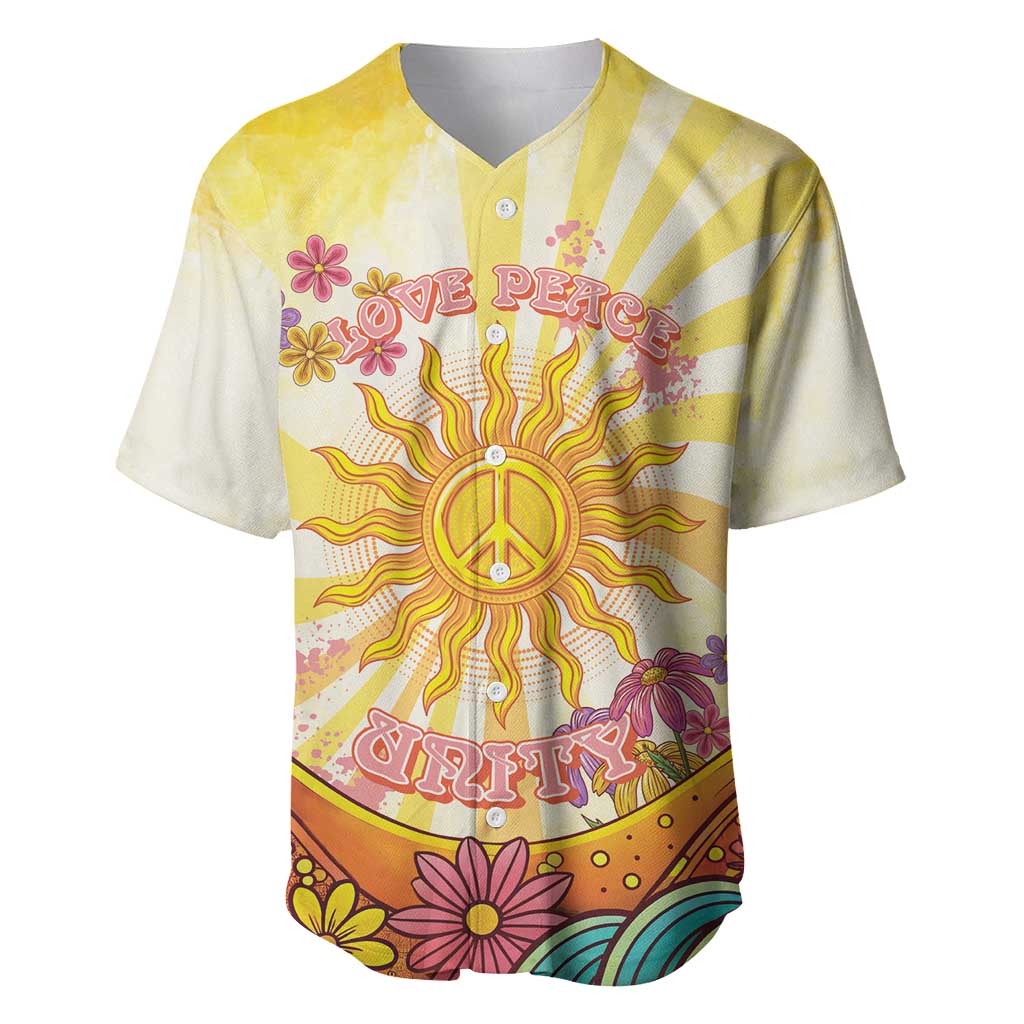 Love Peace Unity Baseball Jersey Hippie Soul Sunflower - Wonder Print Shop