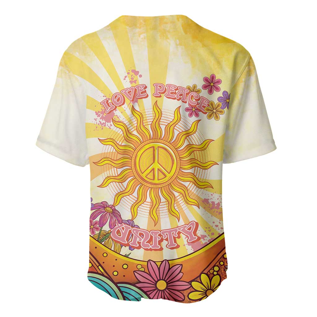 Love Peace Unity Baseball Jersey Hippie Soul Sunflower - Wonder Print Shop